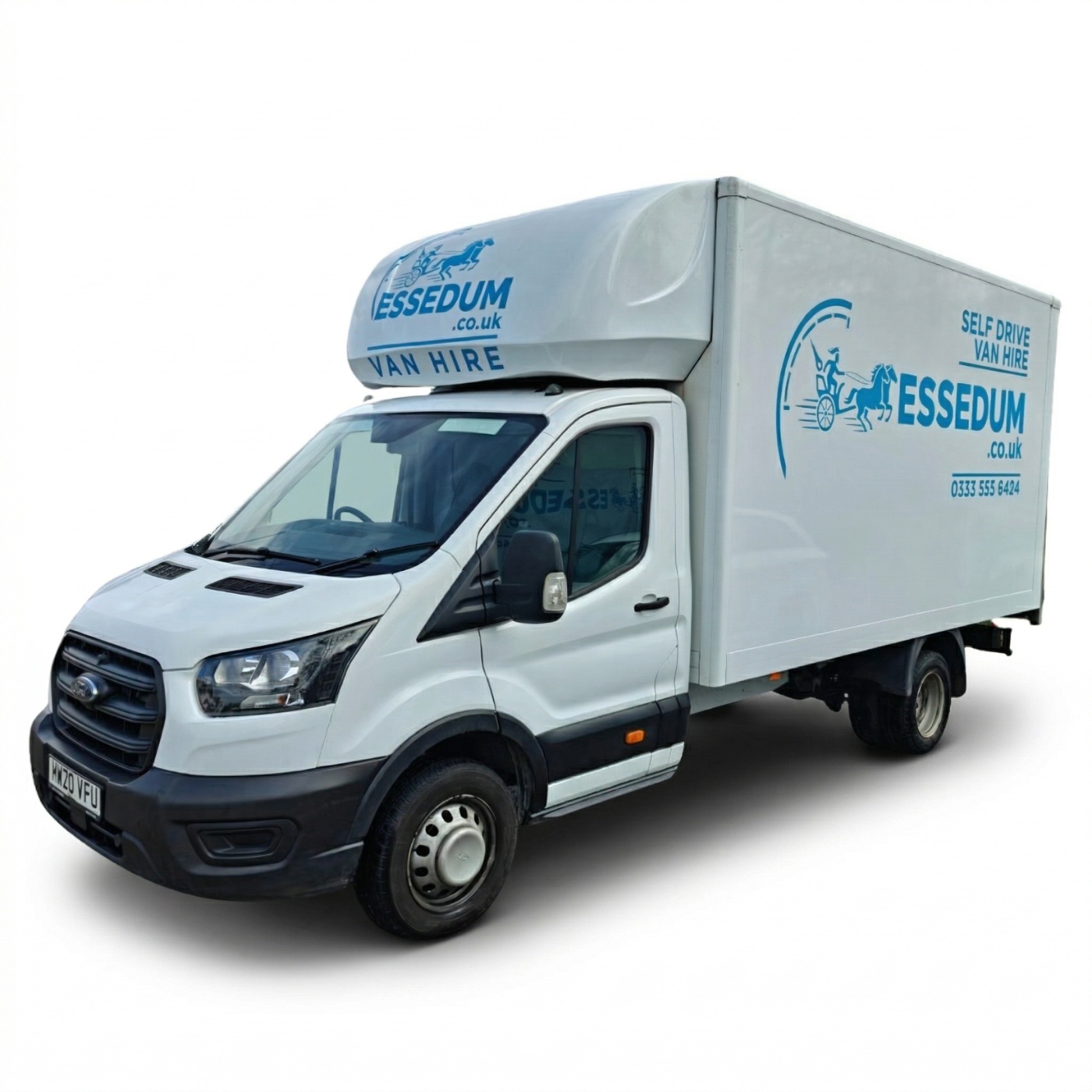 Ford Transit Luton Van Tail Lift MK8/L4 Leader 350″JUMBO”Euro 6 XLWB 130 bhp TWIN RWD HW20 VFU Rear Camera